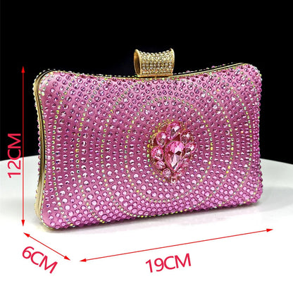 Blue Color Rhinestone Comfortable high heel shoe And Bag Fashion Style Pointed-Toe Shoes For Women Or Commuting Shoes