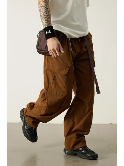 Unisex Outdoor Quick Dry Lightweight Techwear Hiking Cargo Pants Loose Fit Casual Sports Spring Summer Thin Long Pants Trendy
