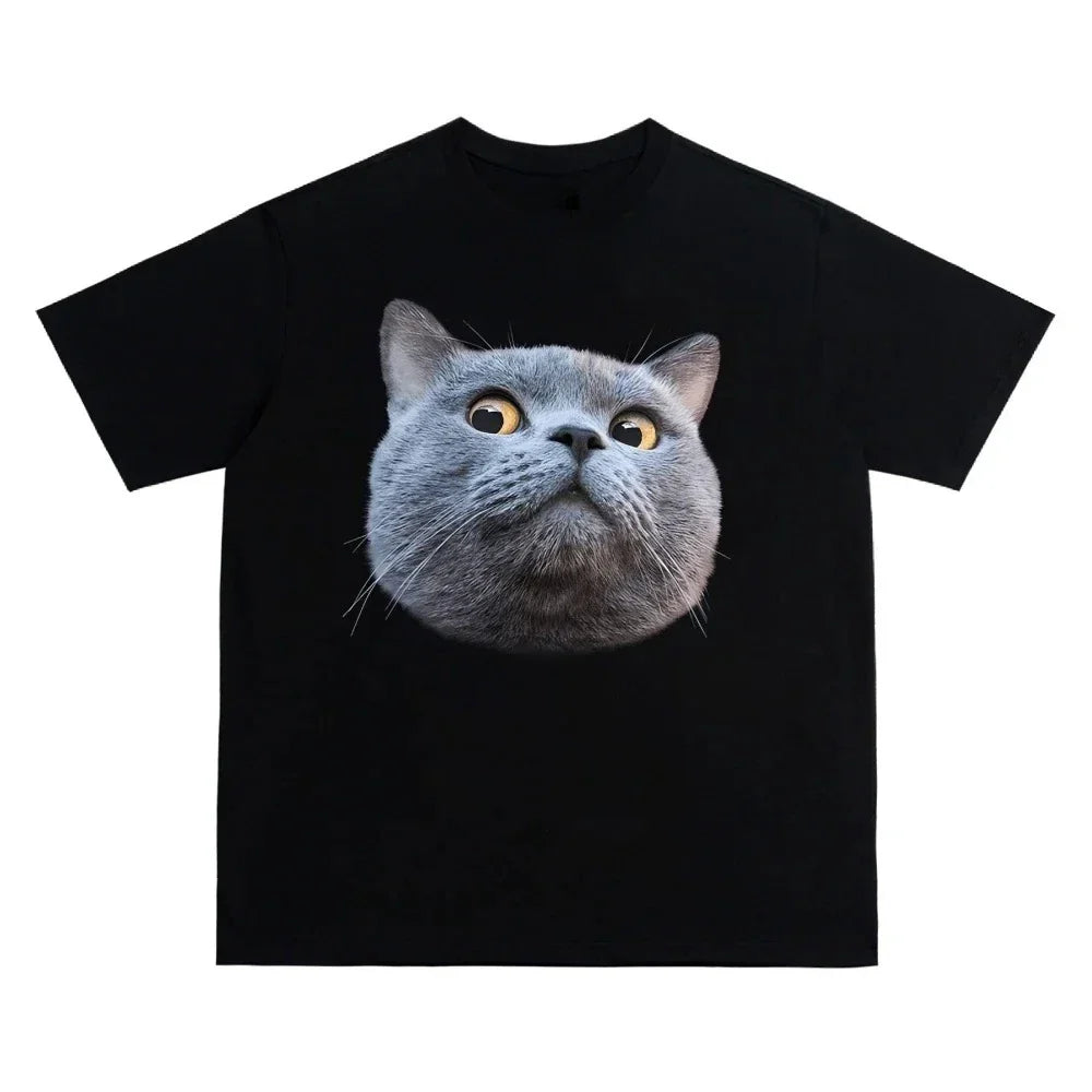 Kittens Avatar Blouse Women's T-shirt Female Y2k Clothes Girls Kawaii Tops House Pet Print Streetwear Cute Cat Graphic Clothing