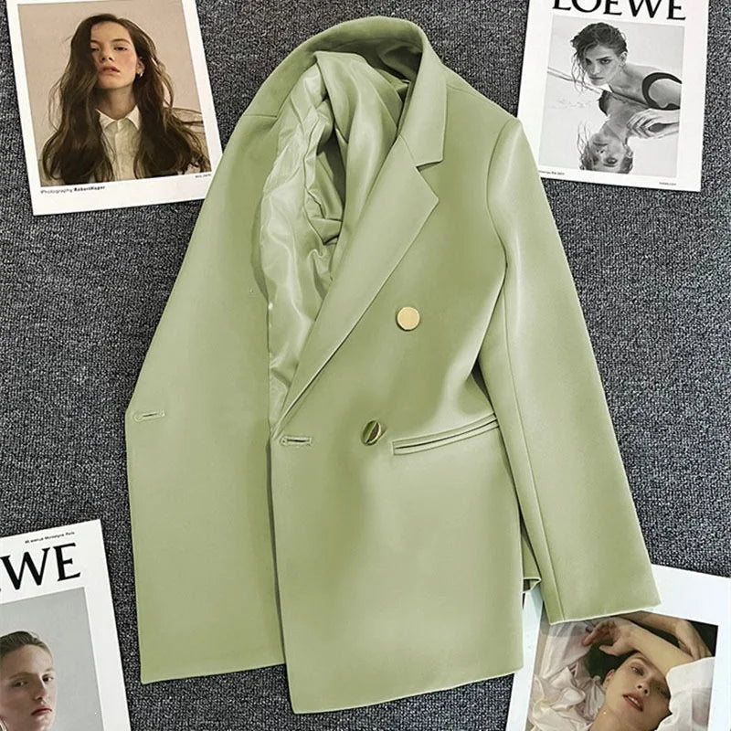 Casual Plaid Women's Suit Jacket Spring Autumn New Style Large Size Street Style Top Quality Polyester Commute Style Fashionable
