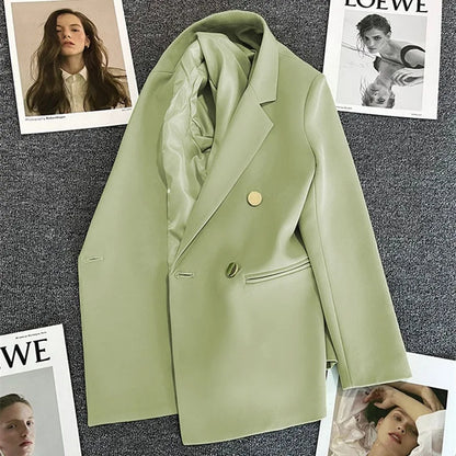 Casual Plaid Women's Suit Jacket Spring Autumn New Style Large Size Street Style Top Quality Polyester Commute Style Fashionable