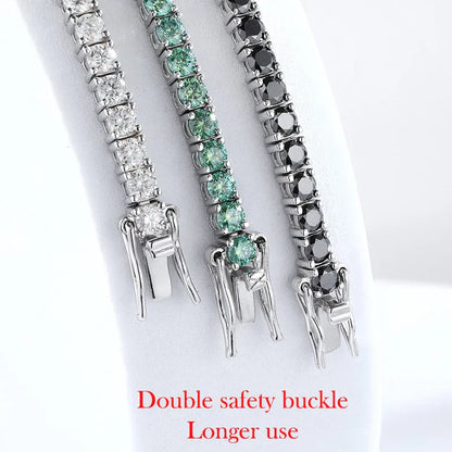 3/4/5mm Pass Diamond Test Moissanite Tennis Bracelets for Women Men Original 925 Sterling Silver Bangles with Certificate