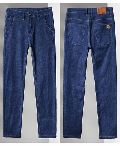 Summer Lyocell Men's Jeans Breathable Thin Casual Straight Stretch Business Work Denim Trousers Classic Fashion Brand Clothing