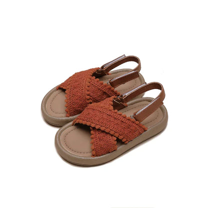Girl Summer Sandals Classic Fashion Ethnic Style Kids Beach Sandals Fashion Open-toe Versatile Children Non-slip Causal Shoes