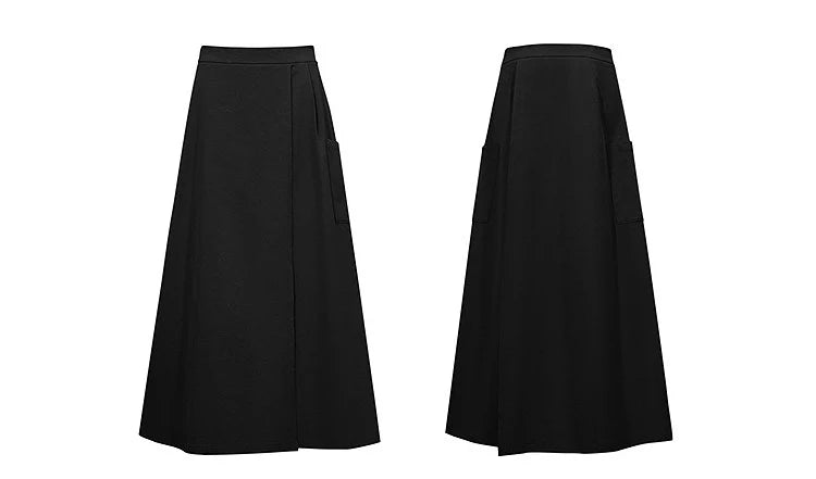 Women's A-Line Skirt 2026 Summer New Textured Relaxed Pocket Midi Culottes Versatile Casual Style Skirt For Women 12622124
