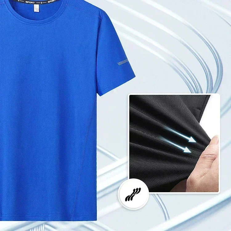 3pcs Summer Sport T-shirt for Men Plus Size 6XL/7XL Quick Dry Tees Oversized Round Neck Short Sleeve Fitness Running T-shirt