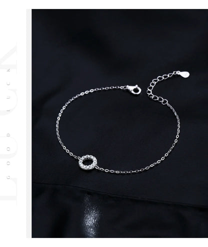D Color Moissanite Bracelet 925 Sterling Silver Fashion Hallow Out Round Link Chain Bracelet For Women Fine Jewelry Gifts