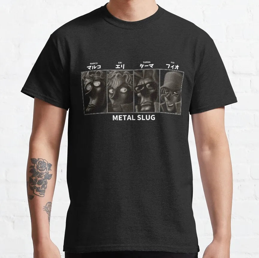 Metal Slug Pixel Fan pixel art arcade game retro gamer video games Men's shirt Cotton Tees Short Sleeve T Shirt Printed Clothing