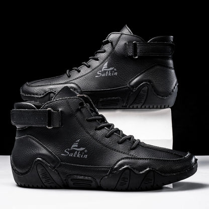 New Handmade Men Boots Design Sneakers Man Outdoor Casual Leather Men Sneakers Ankle Boots Trekking Fall Breathable Hot Sale