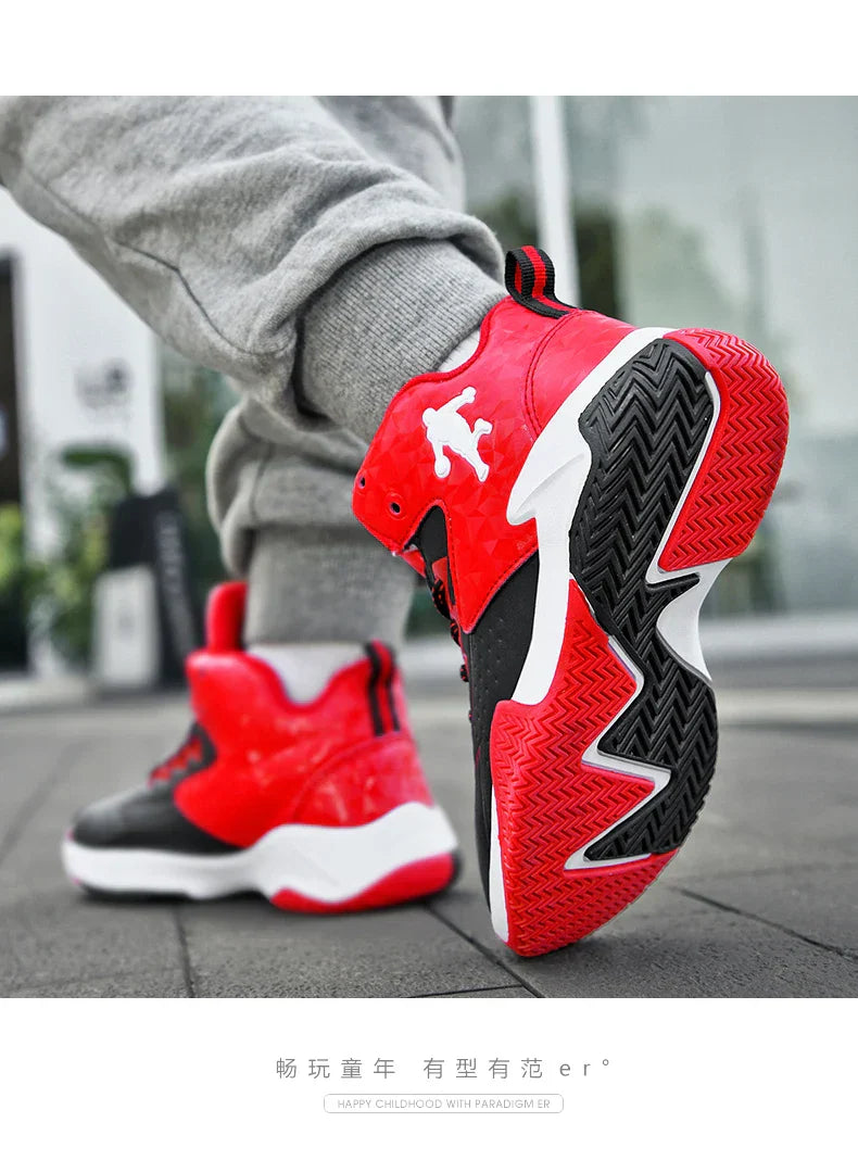 Children Basketball Shoes For Boys Girls Trainers High Top Sneakers Kids Training Shoes Outdoor Non-slip Children's Sports Shoes