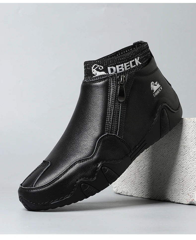 DBECK Men Sneakers Casual Shoes Male High Top Sneakers Winter Warm Designer Fashion Loafers Lace Up Shoes Men Ankle Boots