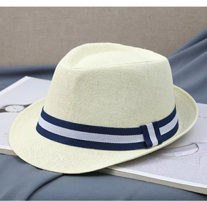 New Hat Men Summer Short Shading Fashion Jazz Gentleman Hat Middle-aged and Old Outdoor Leisure Joker Hat