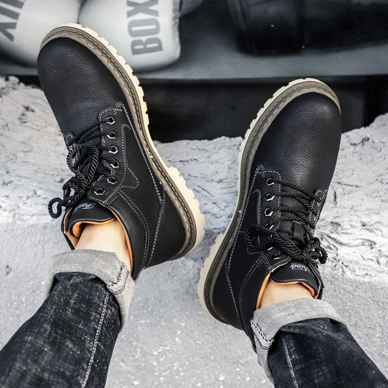 Brand Men Super Warm Snow Boots Winter Men's Ankle Boots Waterproof Short Outdoor Sneakers Autumn Men's Motorcycle
