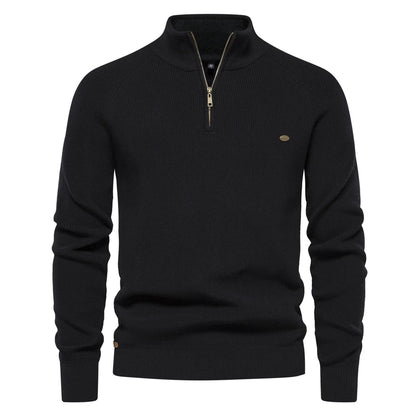 2023 New Autumn Cotton Zipper Cardigans for Men Fashion Casual Social Men Sweaters High Collar Warm Winter Knitted Sweater Men
