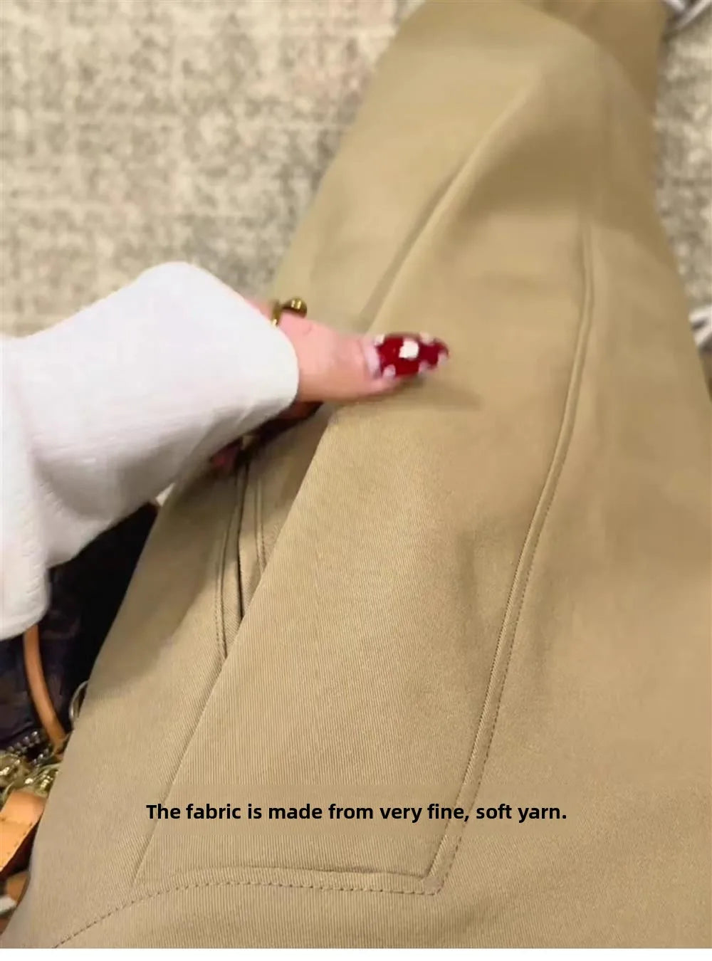 Khaki Casual Pants Women plus Size 200 Pou Loose Straight Leg High Waist Slimming Wide Leg Pants Commute Sle Korean Version