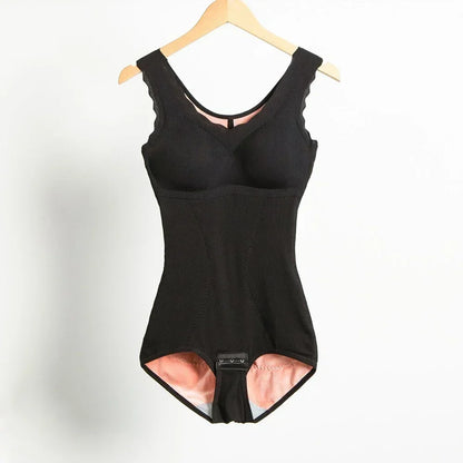 Warm Shapewear Bodysuit Women Winter Thick Thermal Abdominal Compression Body Shaper Bodysuit with bras