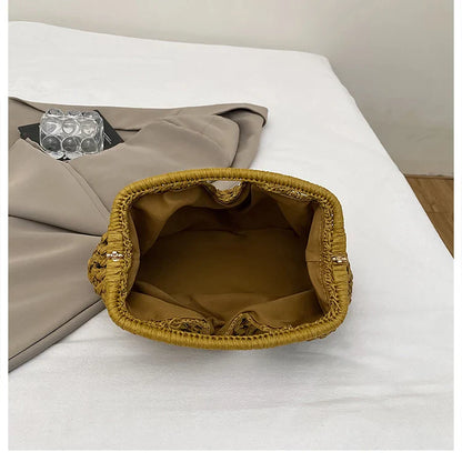 New Summer Beach Bag for Women Clutch Bag Luxury Designer Straw Bags Tote Handbag Fashion Woven Rattan Bags Female Travel Purse