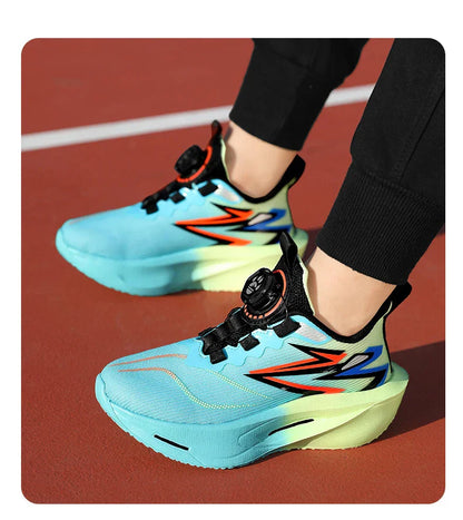 Children‘s Basketball Shoes Non-slip Breathable Sports Training Shoes Outdoor Lace-up Boys Girls Knit Jogging Shoes Gym Sneakers