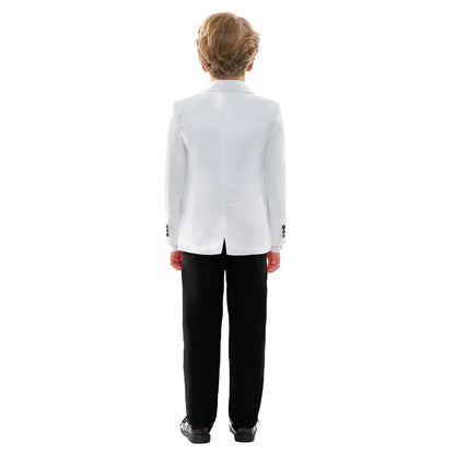 Classic Wedding Suit Set For Boys Slim Fitting Tuxedo Suits Blazer Vest Pants Bow-Tie 4PCS Graduation Piano Costume Dress wear
