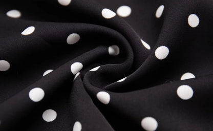 2024 Summer New Women's French European and American Wave Point Sleeveless Hanging Neck Printed Temperament Strap Dress