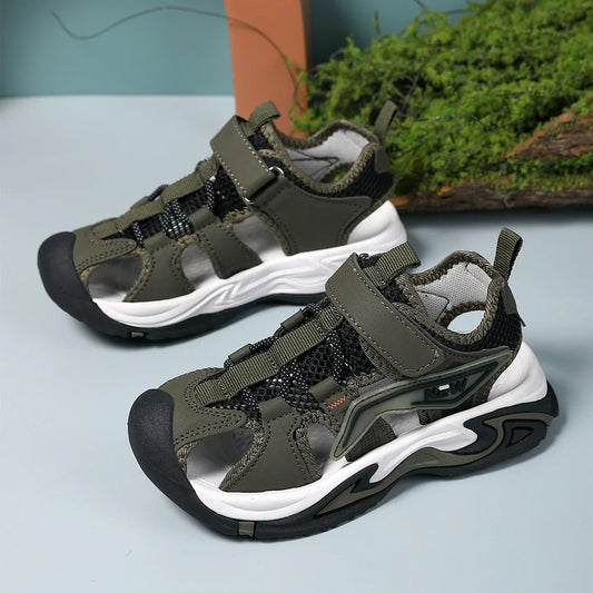 Boys' Casual Sports Sandals, River-Tracing Shoes, Finger-Protecting Sandals
