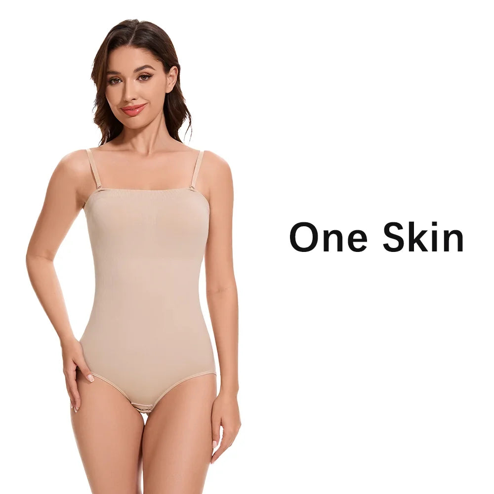 Slimming Strapless Bodysuit Off Shoulder Women Shorts Shapewear Tummy Control Body Shaper Sexy Fajas Underwear Bodysuits