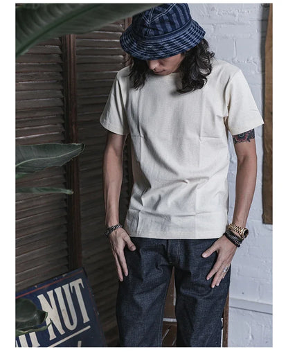 Non Stock 260g Seamless Tubular T-Shirts USA Cotton Crew Neck Short Sleeve Tee