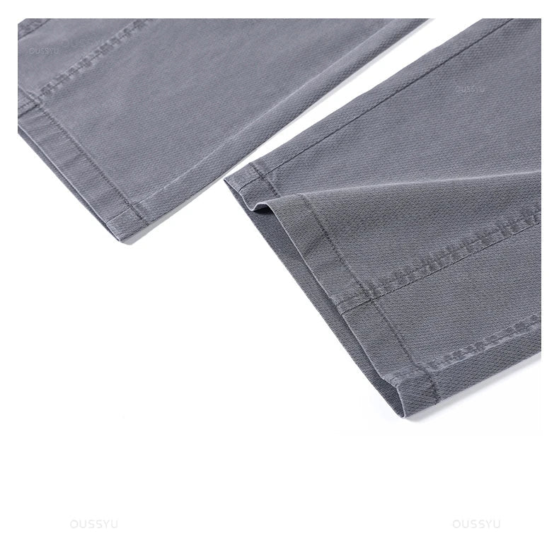 Summer Ultrathin High Quality Soft Lyocell Fabric Men's Jeans Loose Straight Denim Pants Design Casual Trousers Plus Size M-5XL