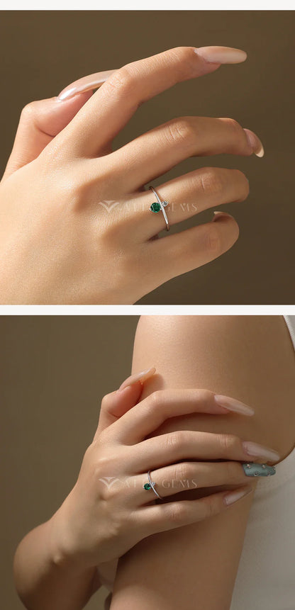 Fashion Trend Lab Zambian Emerald Engagement Ring For Women S925 Sterling Silver Zircon Rings Anniversary Jewelry Gifts