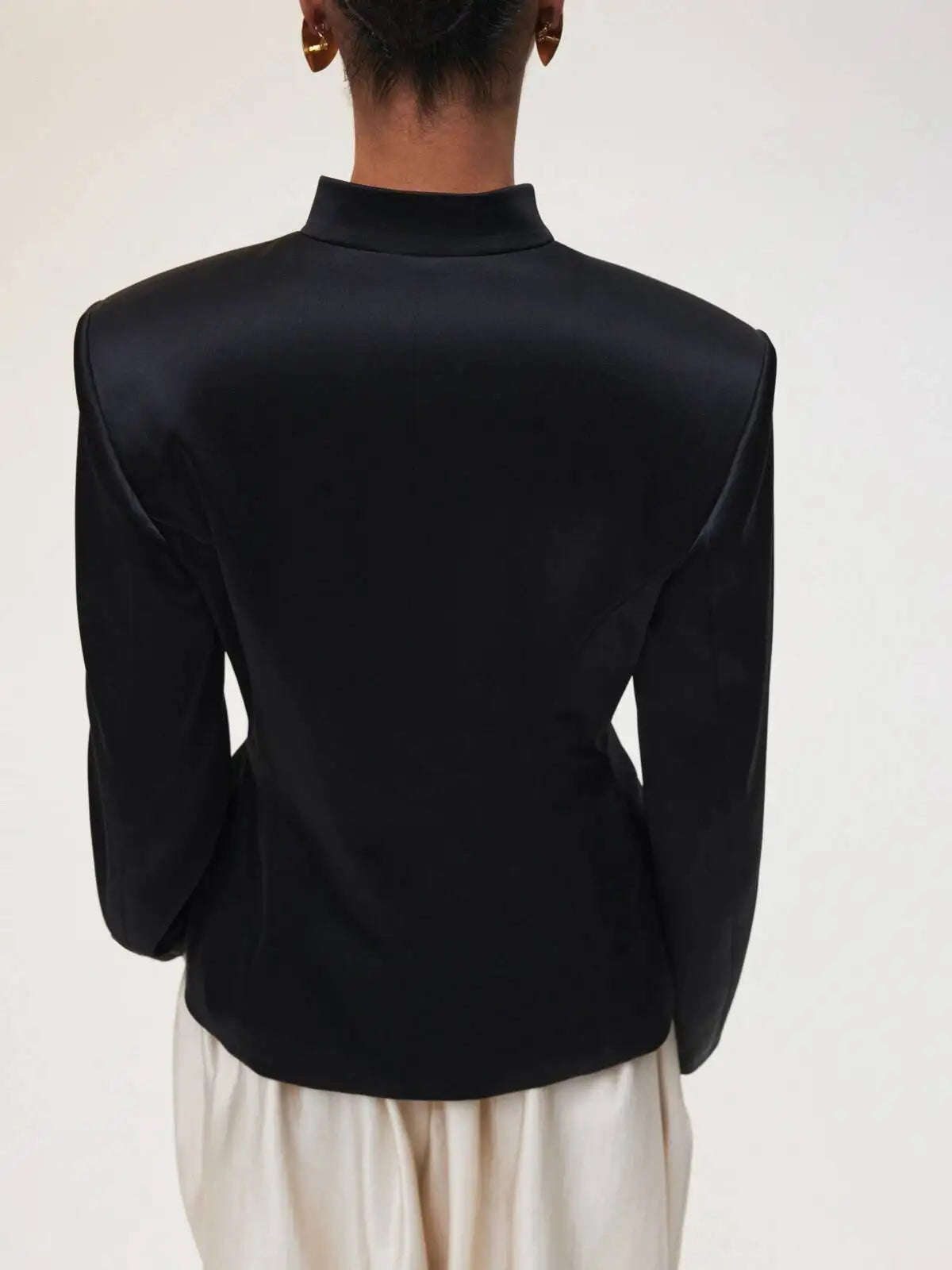 Women's Spring Summer Mandarin Collar Frog Button Cropped Chinese Style Blazer Casual 2026 Trendy Feminine Fashion Coat