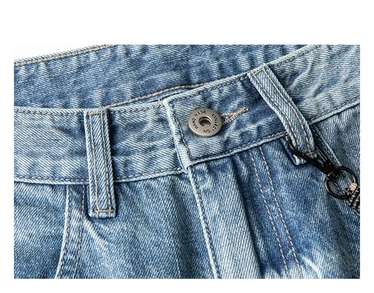 American Vintage High Quality Denim Cargo Pants Men Clothing Streetwear Loose Skate Jeans Harajuku Casual Harem Trousers Male