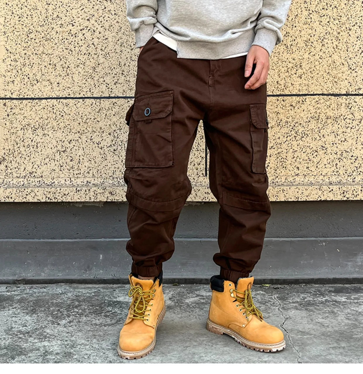 Korean Streetwear Tactical Cargo Pants Japanese Harajuku Casual Plus Size Harem Joggers Men Clothing Multi-Pocket Trousers Male