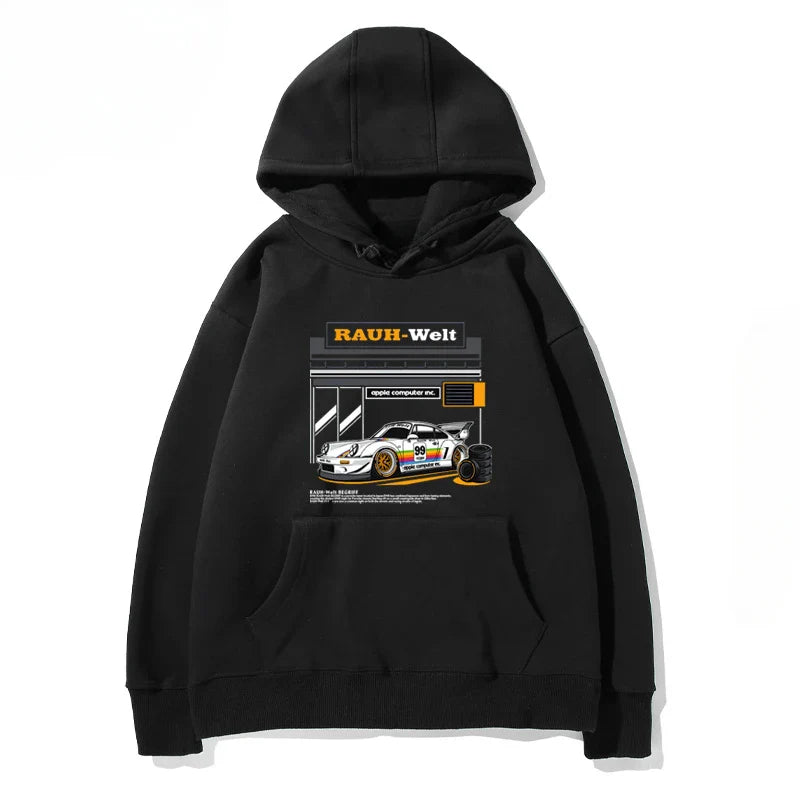 RWB Modified Car 911 Black Hooded Hoodie Women Of The Same Model New New Autumn And Winter Casual Loose Top Clothing