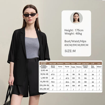 Women's Blazer 2026 Summer New Notch Lapel Dolman Sleeve Jacket Loose Lightweight Office Chiffon Coat For Women 12642007