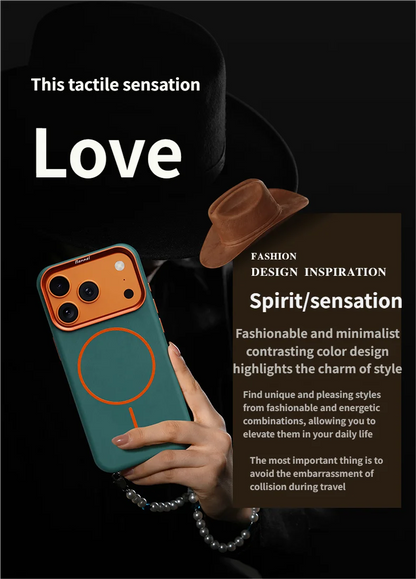 High-End Elephant Leather Texture Magnetic Phone Case for IPhone 17 Pro Max Air for Magsafe Wireless Charging Full Protect Cover