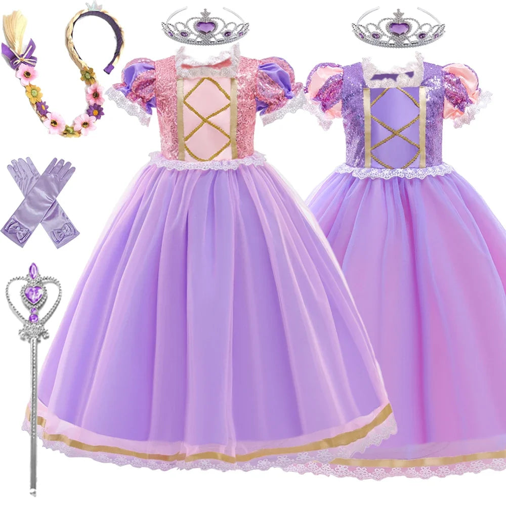 Halloween Costume for Girls Carnival Cosplay Kids Clothes Party Birthday Princess Dress Lace Wedding Christmas Costumes