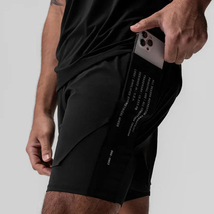 Men's Gym Shorts 2 in 1 Quick Dry Running Shorts Basketball Jogger Summer Fitness Workout Short Pants Bodybuilding Activewear