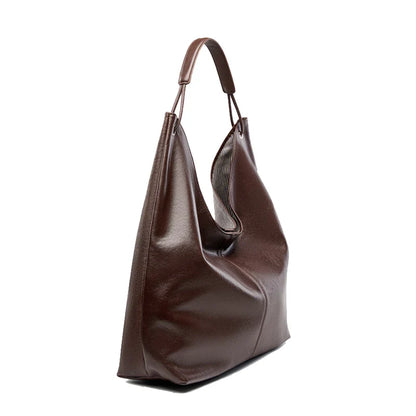 New Women's Large Capacity Genuine Leather Handbag Fashion Single Shoulder Underarm Bag for Ladies Commuting Stylish Girls Bag