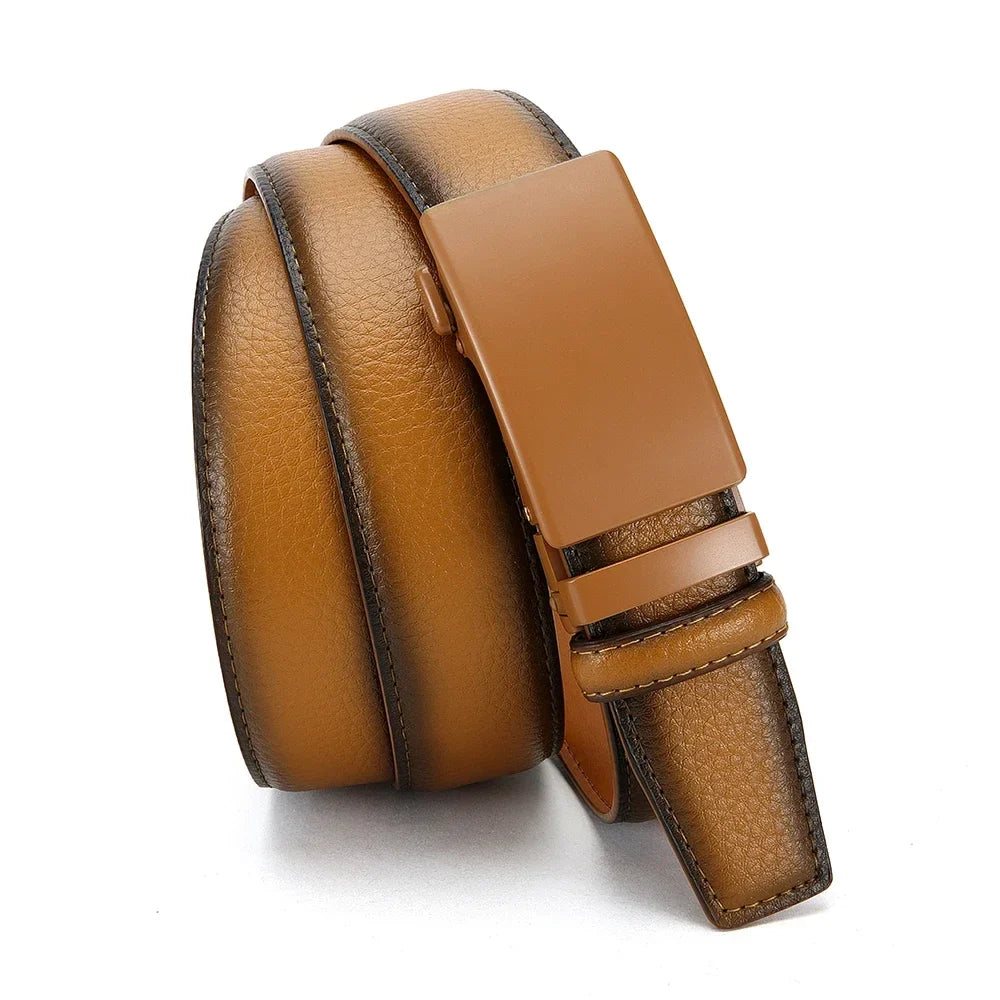 Men's Business Belt Leather Classic Alloy Buckle High Quality Casual Fashion Ratchet Adjustable Belt Cowboy Punk Casual Belt