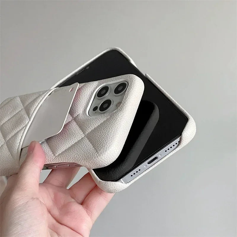 Crossbody Lanyard Wallet Phone Case For iPhone 15 14 13 16 Pro Max Card Holder Necklace Chain Luxury  Leather ( NO LOGO)
