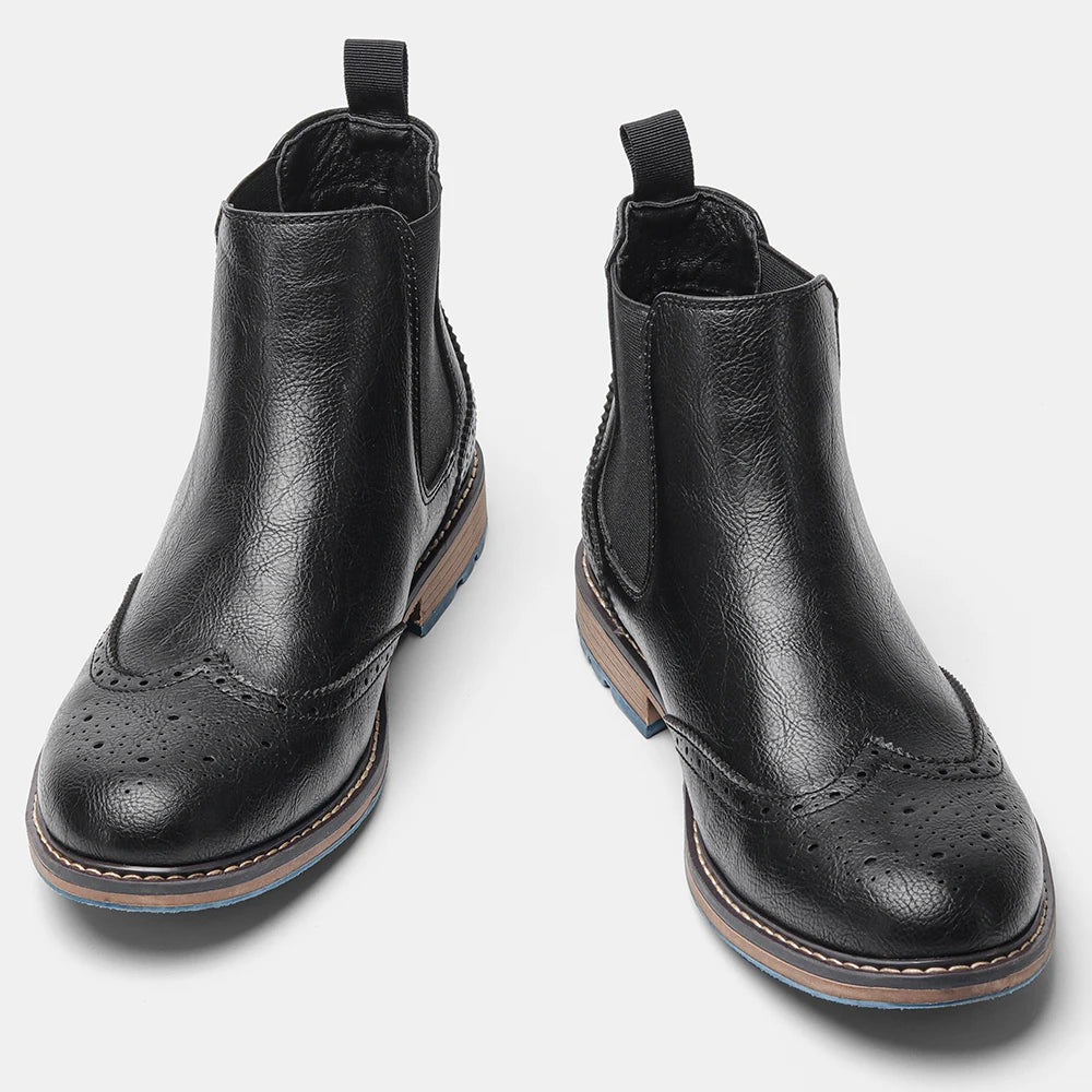 Size 7-13 Brogue Chelsea Men Boots Classical American Style Leather Boots