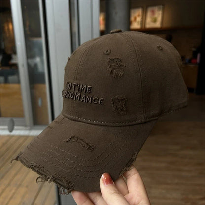 New Big Head Sports Hat Women Versatile Embroidery Contrasting Baseball Cap Men Outdoor Leisure Sunshade Adjustable Hip-hop Hat