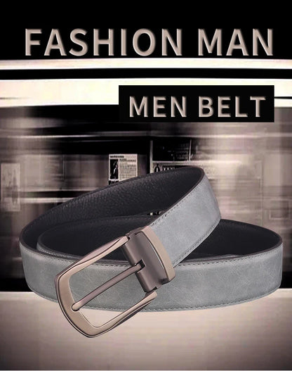 High quality pin buckle genuine leather fashion designers belts men casual luxury gray Cowskin young men ceinture homme B584