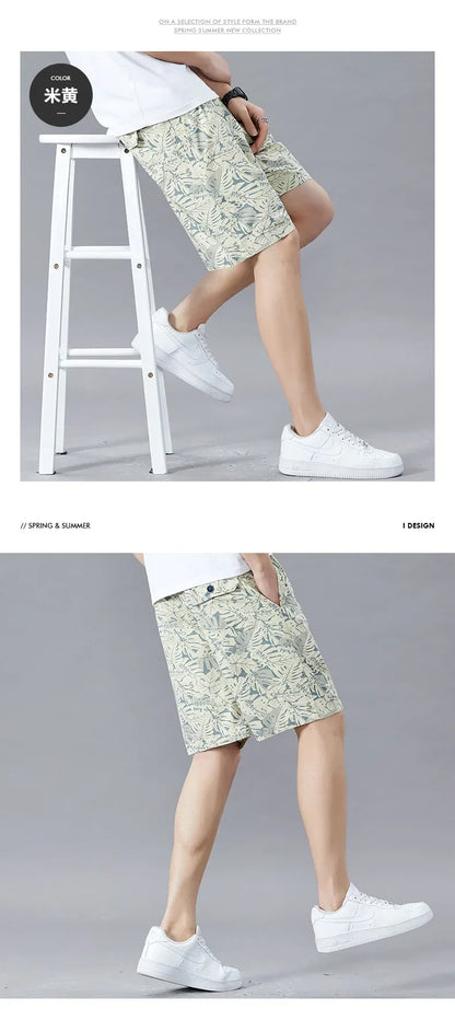 Men's Sweatpants Baggy Comfortable Shorts Male Casual Travel Outdoor Sports Bermuda Shorts Elastic Waist Y2K Print Half Pants