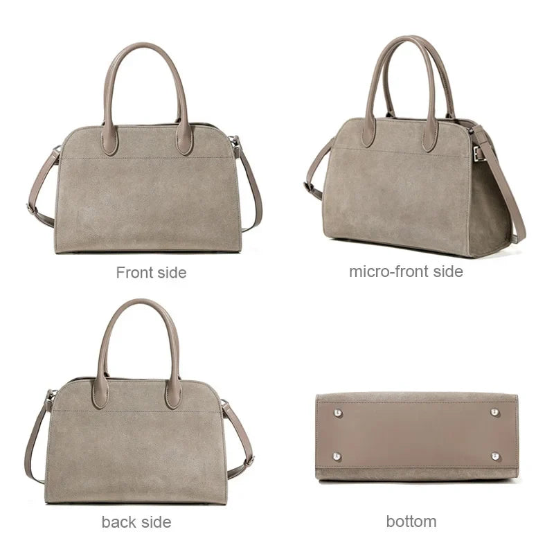 2026 Fall Winter Suede Leather Spacious Crossbody Tote Bag Simple Commuting Handheld Single Shoulder Bag Premium Women's Handbag