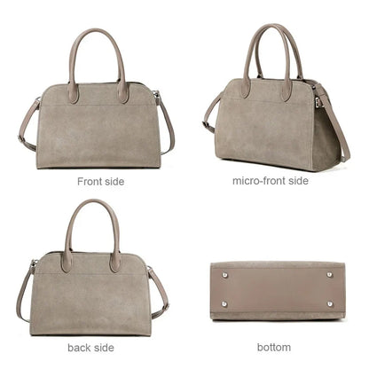 2026 Fall Winter Suede Leather Spacious Crossbody Tote Bag Simple Commuting Handheld Single Shoulder Bag Premium Women's Handbag