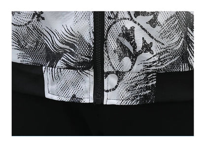 Men's Summer Mesh Sun Protection Clothing Trendy Stripe Print Ice Silk Cool Feeling Breathable Quick Dry Hooded Jacket