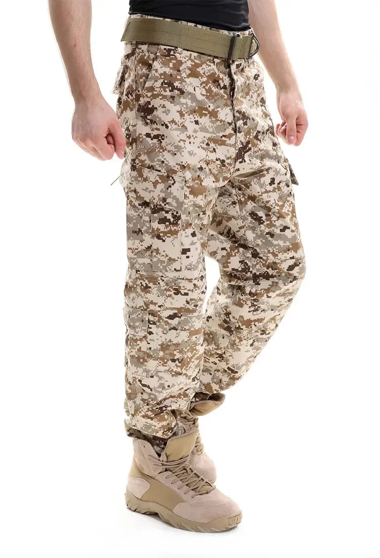 Men's Camouflage Tactical Pants Multi-Pockets Hunting Digital Camo Training  Cargo Pants New Spring  Long Trousers for Men