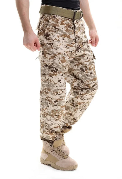 Men's Camouflage Tactical Pants Multi-Pockets Hunting Digital Camo Training  Cargo Pants New Spring  Long Trousers for Men