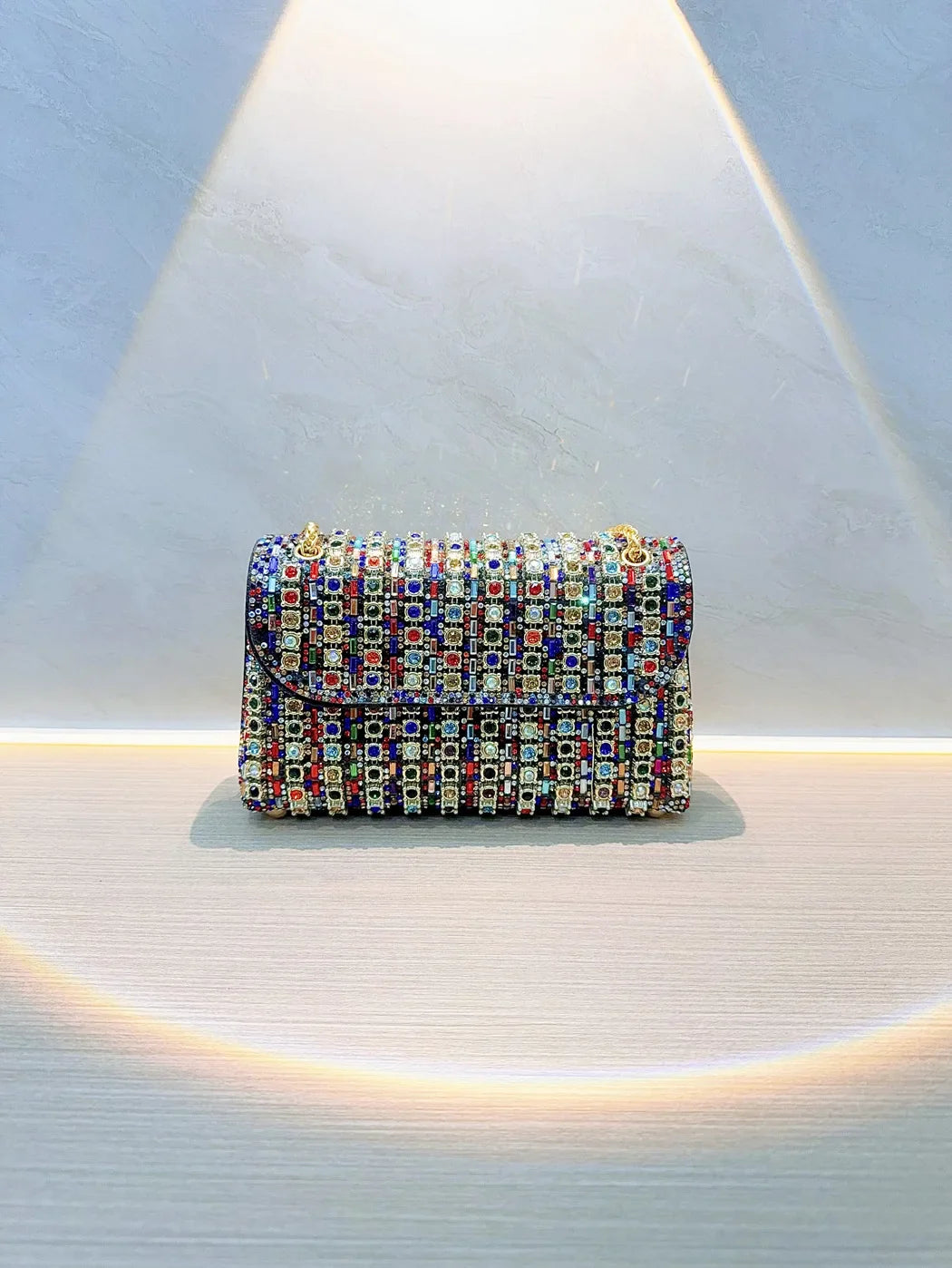 Full Rhinestone Women's Evening Clutch Bag luxury Leather Chain Handbag Elegant Wedding Party Diamond Wallet Rectangular Purse